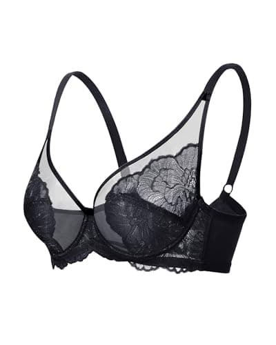 HSIA Minimizer Bra for Heavy Breasts, Full Coverage Lace Design