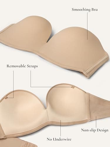 Zossav Non-Slip Padded Strapless Bras Multiway Smoothing Convertible Straps