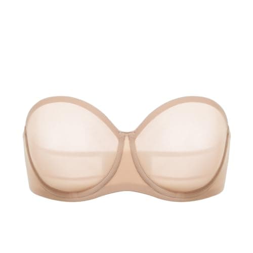 DELIMIRA Women's Comfortable Sheer Mesh Plus Size Unlined Bra