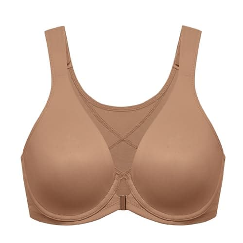 Delimira Women's Posture Plus Size Underwire Plunge Bra Back Support B-H