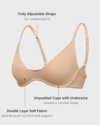 INLYRIC Women's Plus Size Plunge Bra - Sexy Unlined Underwire