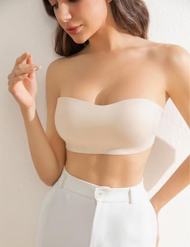 Lajarin Wireless Strapless Bra for Women, Padded & Non-SlipTube Top Bandeau