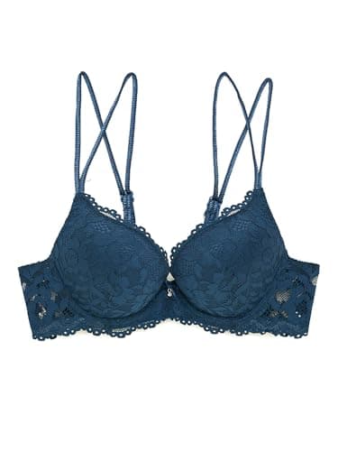 Zossav Lace Push Up Bra with Thick Padding and Underwire