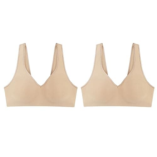 Hanes Women's Wireless Bra - Smooth Comfort, Full-Coverage T-Shirt Bra, Single or 2-Pack