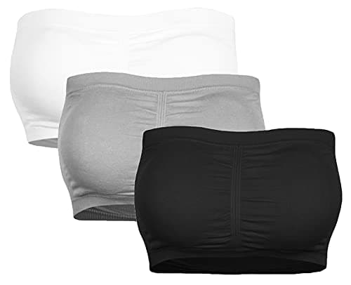 Cabales KINYAOYAO Women's Seamless Strapless Padded Bralette - 3 Packs