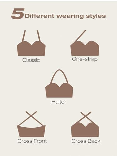 Zossav Non-Slip Padded Strapless Bras Multiway Smoothing Convertible Straps