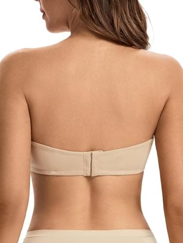 ANGOOL Wirefree Padded Strapless Bra - Non-Slip Silicone Bandeau Top