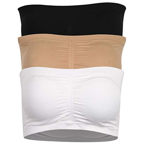 DD Demoiselle Women's Seamless Strapless Bralette 3/2 Packs