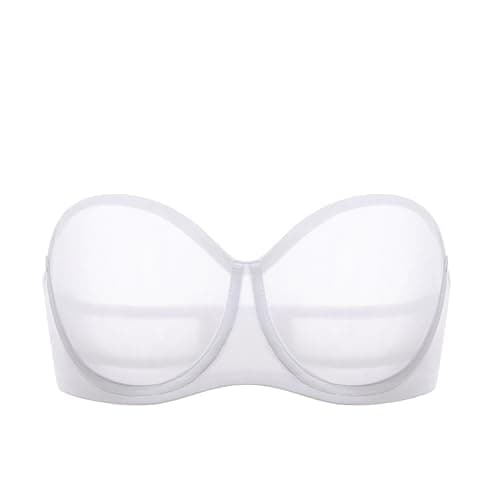 DELIMIRA Women's Comfortable Sheer Mesh Plus Size Unlined Bra