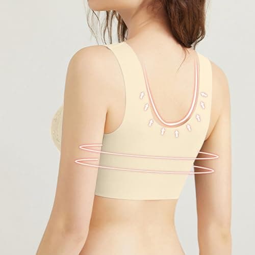 MaMiDay Seamless Bra for Women - No Wire, Front Closure, Push Up Bralette