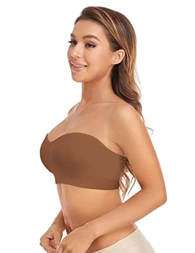 Lusait Women's Non-Slip Silicone Padded Strapless Bralette
