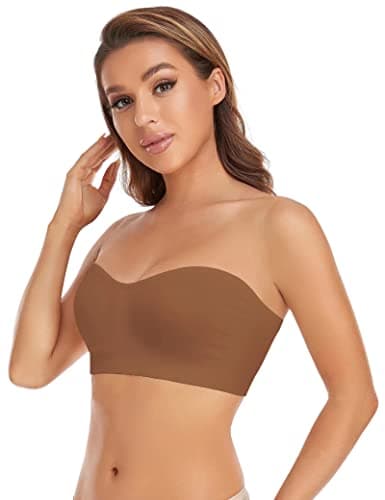 Lusait Women's Non-Slip Silicone Padded Strapless Bralette