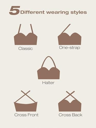 Zossav Non-Slip Padded Strapless Bras Multiway Convertible Smoothing Bandeau