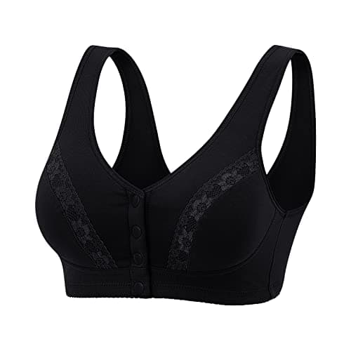 Front Snap Cotton Bras for Women - Full Support, Comfortable, No Underwire