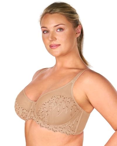 HSIA Minimizer Bra for Heavy Breasts, Embroidered Full Coverage
