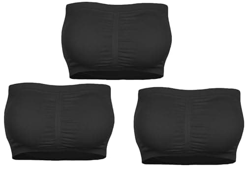 KINYAOYAO 3 Packs Women's Seamless Bandeau Crop Bralette