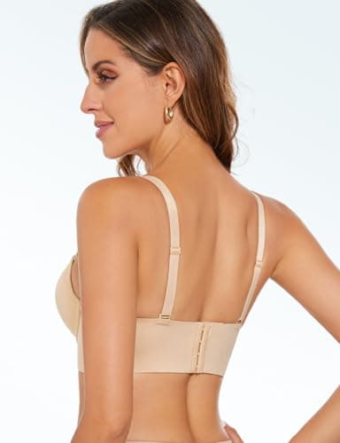 Upushall Women's Longline Padded Push Up Bra with Underwire