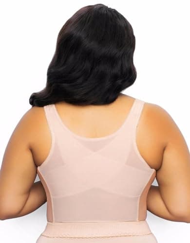 Form 5107565 Slimming Wireless Back Support Longline Bra with Lace & Closure