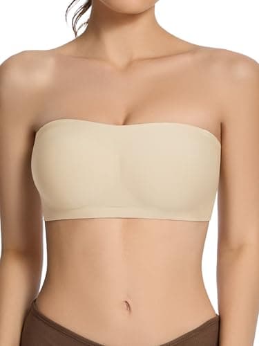 HBselect Non-Slip Padded Bandeau Bra for Large Bust Women Seamless Wireless Tube Top