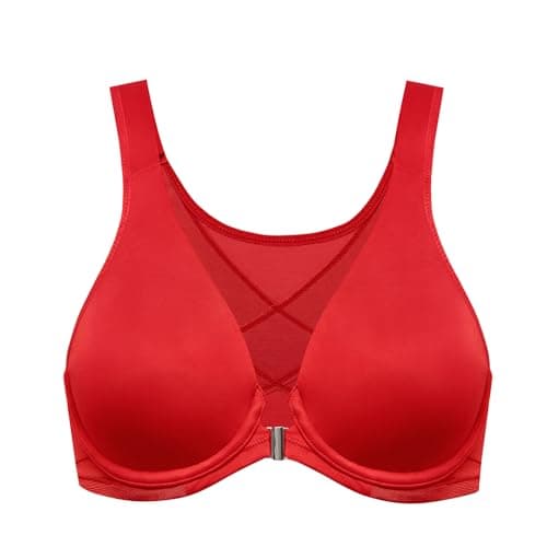 Delimira Women's Posture Plus Size Underwire Plunge Bra Back Support B-H