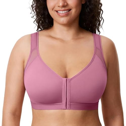 DELIMIRA Women's Full Coverage Wire-Free Posture Supporting Back Closure Bra
