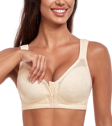 Women's Posture Support Front Closure Bra - Everyday Full Coverage Back Support Wireless Non-Padded
| HACI Women's Front Closure Posture Bra - Back Support Wireless Non-Padded
| Women's Everyday Full Coverage Posture Bra - Back Support Front Closure