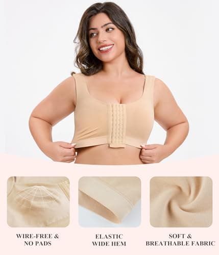 CYDREAM Wireless Post-Surgery Bra with Compression Front & Adjustable Straps