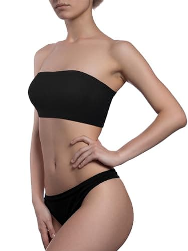 Geyoga Women's Stretchy Strawless Bandeau Tube Bralette 6 Pieces Set