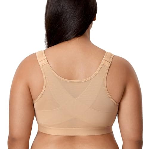 Front Closure Posture Wireless Back Support Bra for Women