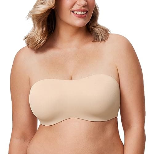 AISILIN Plus Size Strapless Underwire Bandeau Bra Support