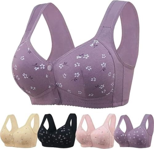 ONLYSTORY Senior Women's Daisy Bras for Comfort Wireless Snap Closure