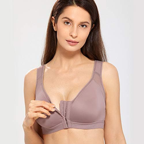 DELIMIRA Women's Posture Support Wire-Free Bra, Full Coverage Mochaccino 40E