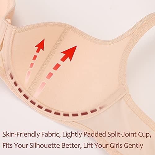 HACI Women's Sexy Balconette Demi Bra with Push-Up