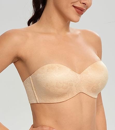 Jacquard Strapless Bra for Large Bust