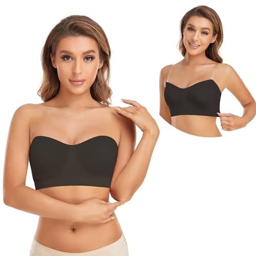 Wireless Silicone Padded Bandeau Bra for Women