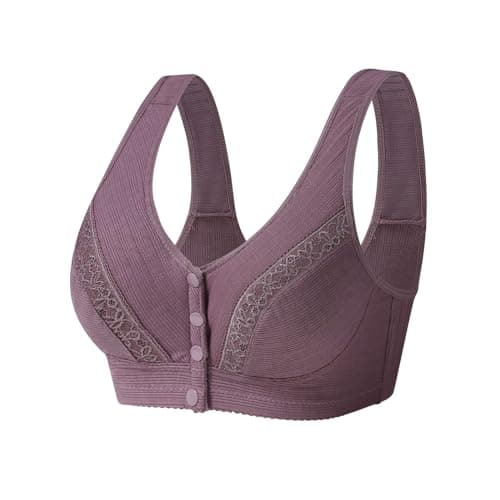 Front Snap Cotton Bras for Women - Full Support, Comfortable, No Underwire