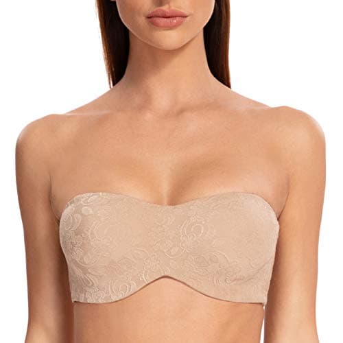 MELENECA Women's Underwire Strapless Bra for Large Bust Minimizer