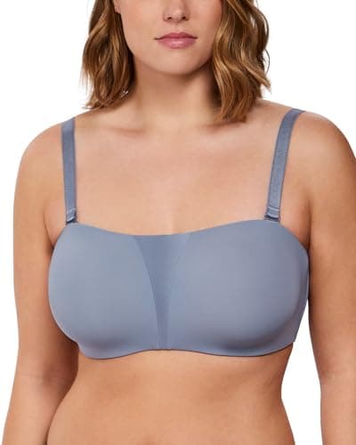 HSIA Women's Smoke Blue Strapless Plus Size Anti-Slip Underwire Bra