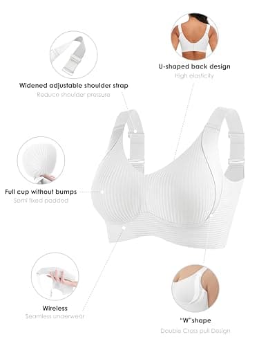 Xcutting Plus Size Wireless Bras for Women - Comfortable Full Coverage