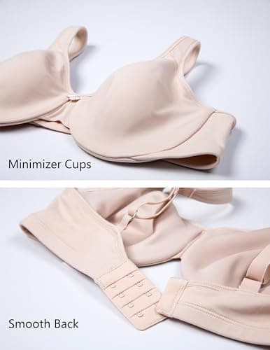 CALVENA Women's Full Coverage Plus Size Minimizer Bra