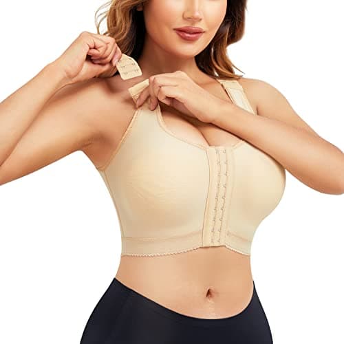 LANCS Adjustable Front-Closure Post-Surgery Bra with Compression and Posture Support