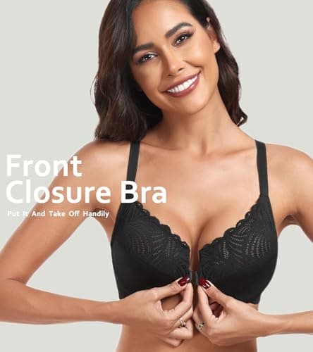 Women's Front Closure Racerback T-Shirt Bra for Plus Size