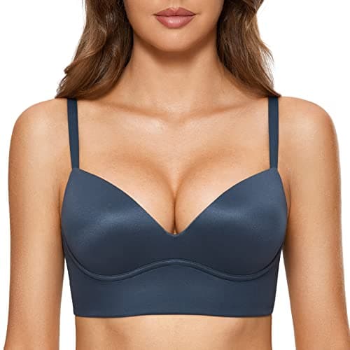 DOBREVA Women'sPush Up T-Shirt Bra No Underwire Plunge