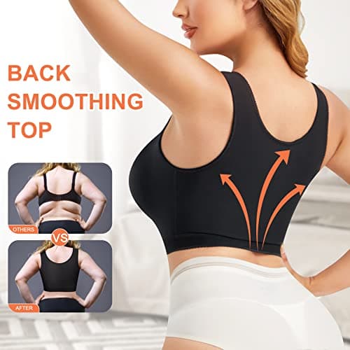 LANCS Adjustable Front-Closure Post-Surgery Bra with Compression and Posture Support