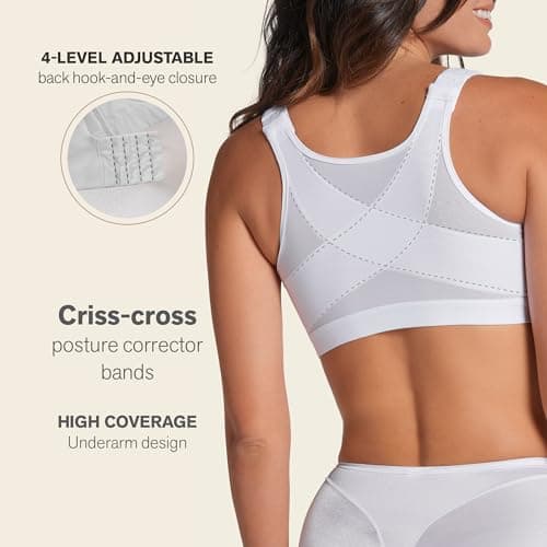 Leonisa Women's Wireless Back Support Bra, White, 40C