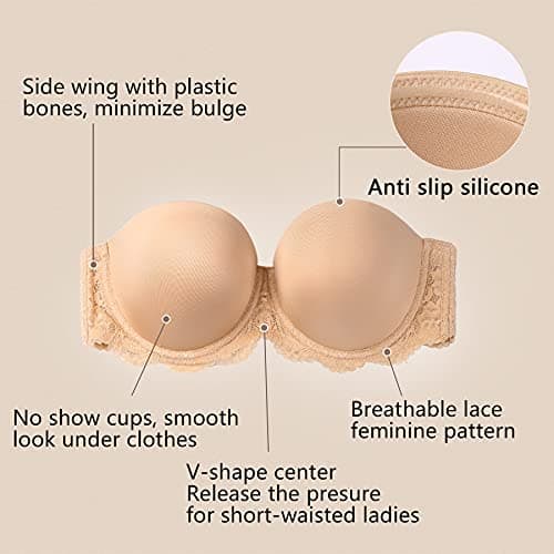 DotVol Plus Size Contour Underwire Bra with Lace Back