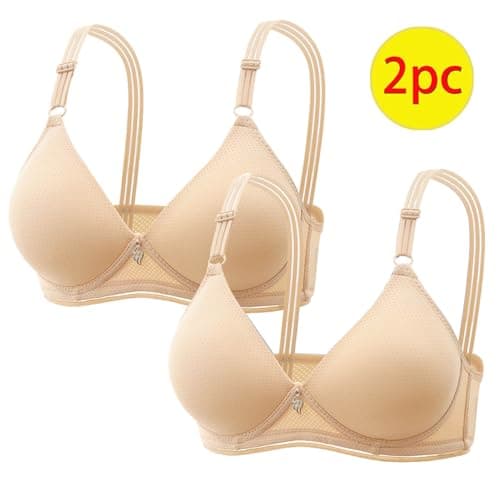 Wireless Push Up Bra for Plus Size Women Solid Color Breathable Bralette