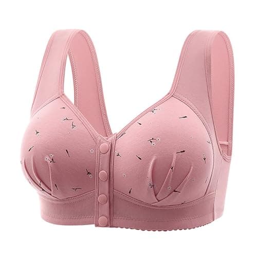 Front Snap Cotton Bras for Women - Full Support, Comfortable, No Underwire