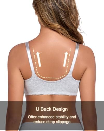 HACI Women's Wirefree Cotton Bralette with Front Closure