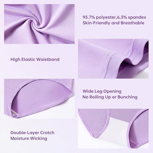 Womens High Waisted Tummy Control Moisture-Wicking Brief Underwear - 6 Packs